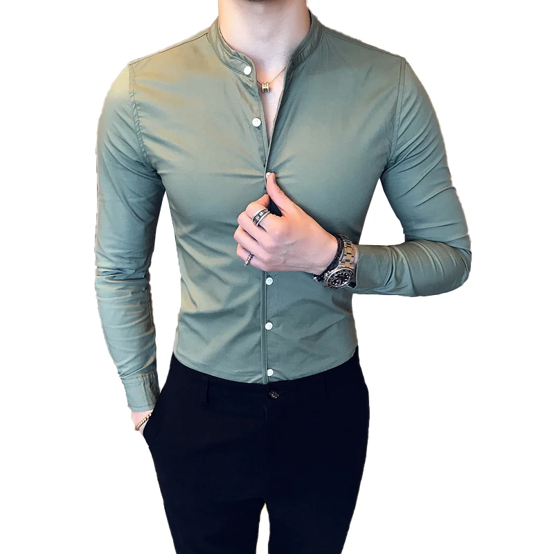 Autumn New Fashion Boutique Cotton and Linen Solid Color Stand Collar Mens Casual Long-sleeved Shirts / Casual Men's Shirts
Autumn New Fashion Boutique Cotton and Linen Solid Color Stand Collar Mens Casual Long-sleeved Shirts / Casual Men's Shirts