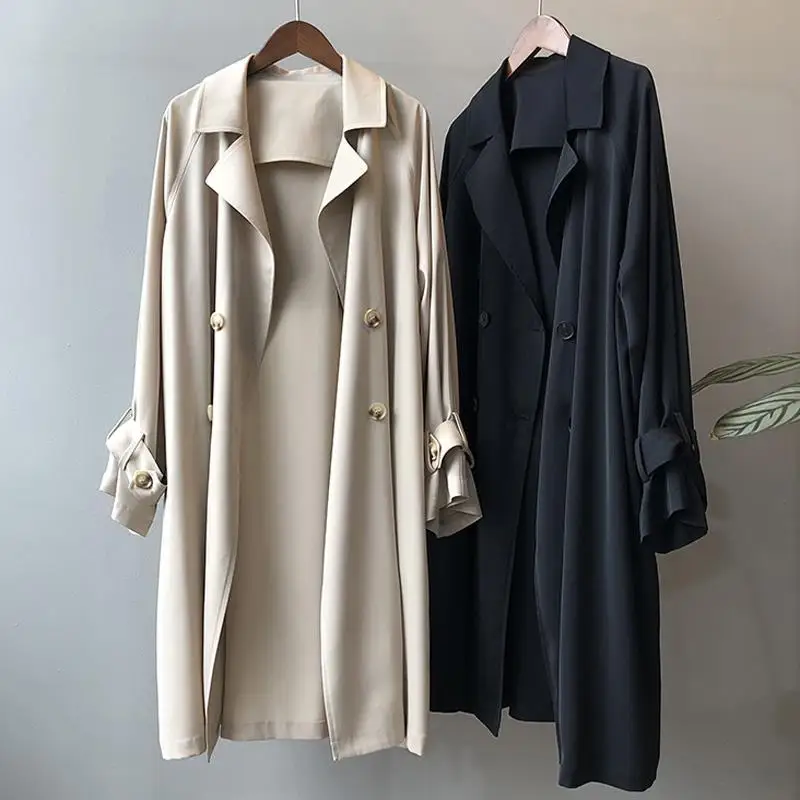2021 New Autumn Elegant Women Trench Coat Double breasted Windbreaker Female Cardigan Vintage Turn-down Collar Long Outwear
2021 New Autumn Elegant Women Trench Coat Double breasted Windbreaker Female Cardigan Vintage Turn-down Collar Long Outwear