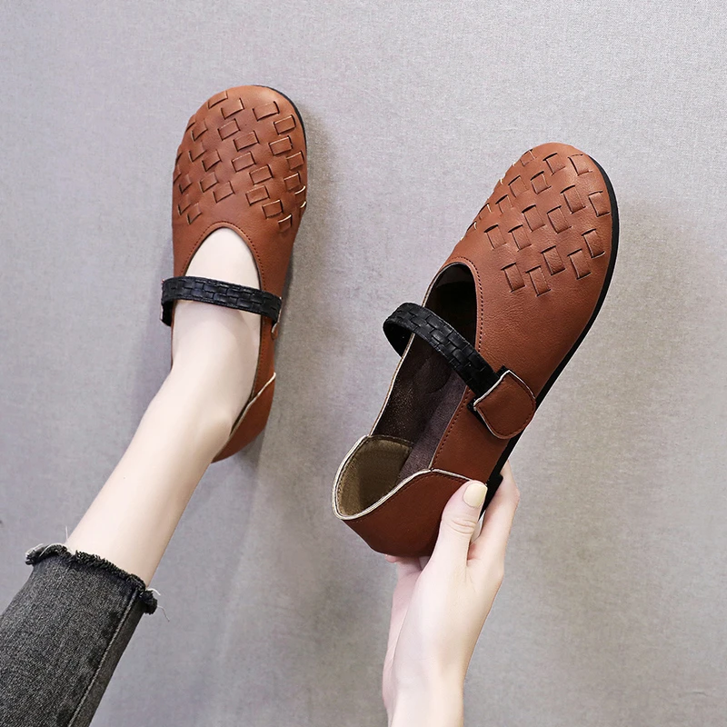 2021 Summer Weave Round Toe Women Flat Shoes Woman Shoes Hollow Out Concise Fashion Ladies Velcro Single Shoes Female
2021 Summer Weave Round Toe Women Flat Shoes Woman Shoes Hollow Out Concise Fashion Ladies Velcro Single Shoes Female