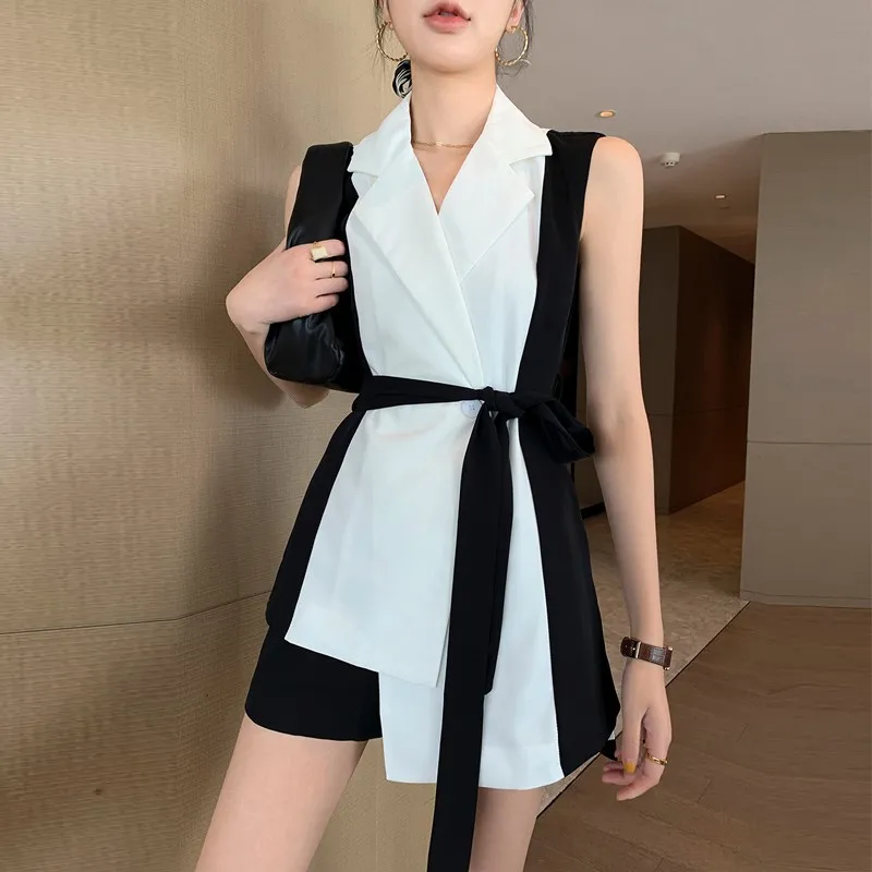 Irregular Blazer Shorts Women Short Jacket Set Ensemble Veste Pantalon Femme Luxurious 2 Piece Set Contrast Womens Suits
Irregular Blazer Shorts Women Short Jacket Set Ensemble Veste Pantalon Femme Luxurious 2 Piece Set Contrast Womens Suits