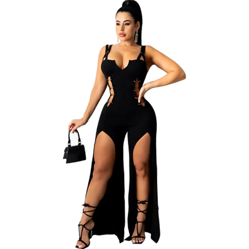Sexy High Split Wide Leg Jumpsuit Women Club Wear Spaghetti Strap Hollow Out Backless Rompers Birthday Outfits Party Overalls
Sexy High Split Wide Leg Jumpsuit Women Club Wear Spaghetti Strap Hollow Out Backless Rompers Birthday Outfits Party Overalls