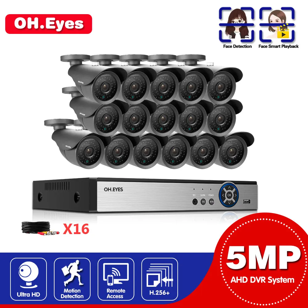 H.265 5MP Ultra HD 16CH DVR комплект камер видеонаблюдения Система безопасности 5MP CCTV система наружного видеонаблюдения с ночным видением
H.265 5MP Ultra HD 16CH DVR комплект камер видеонаблюдения Система безопасности 5MP CCTV система наружного видеонаблюдения с ночным видением