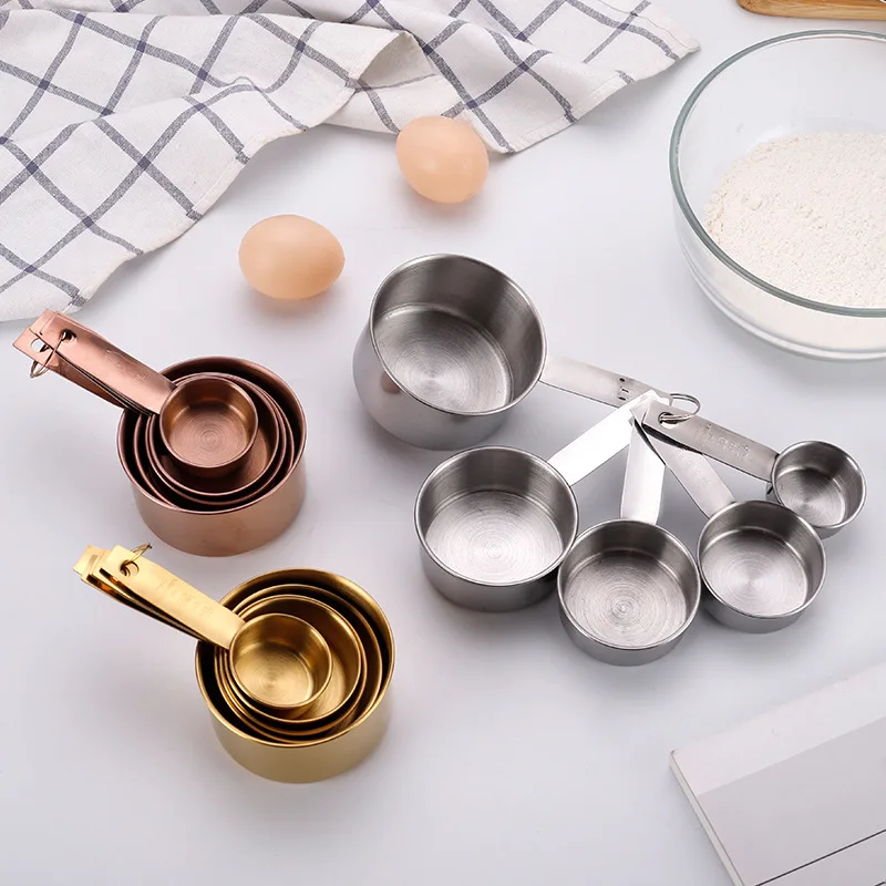 304 stainless steel kitchen measuring tool five-piece modern rose gold baking stainless steel measuring cup measuring spoon set
304 stainless steel kitchen measuring tool five-piece modern rose gold baking stainless steel measuring cup measuring spoon set