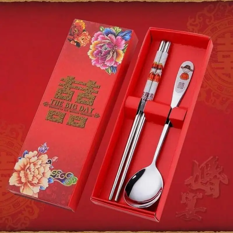 Wedding Party Gifts Double Happiness Red Color Stainless Steel Dinnerware Spoons Chopstick Sets LX8288
Wedding Party Gifts Double Happiness Red Color Stainless Steel Dinnerware Spoons Chopstick Sets LX8288