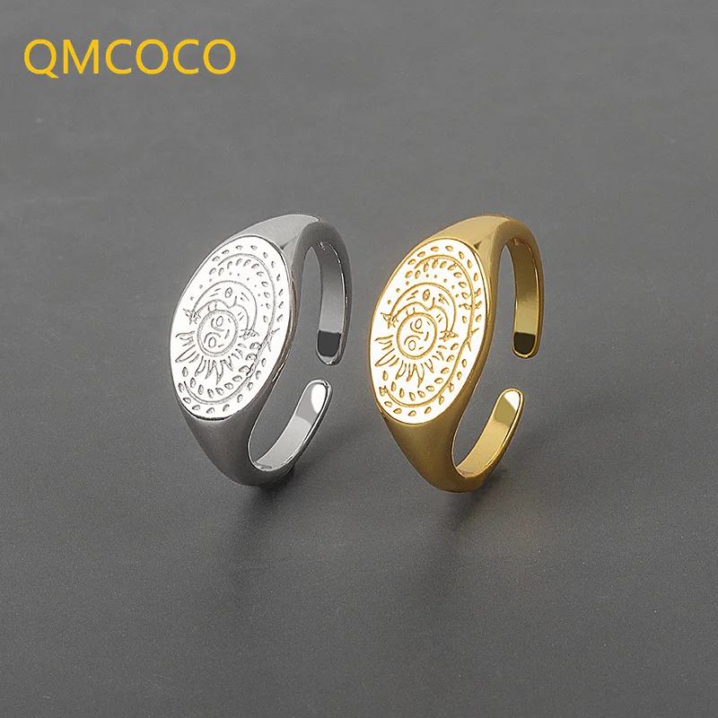 QMCOCO Silver Color Sun Flower Geometry Finger Rings New Fashion Luxury Wide Rings For Woman Wedding Jewelry Gifts
QMCOCO Silver Color Sun Flower Geometry Finger Rings New Fashion Luxury Wide Rings For Woman Wedding Jewelry Gifts