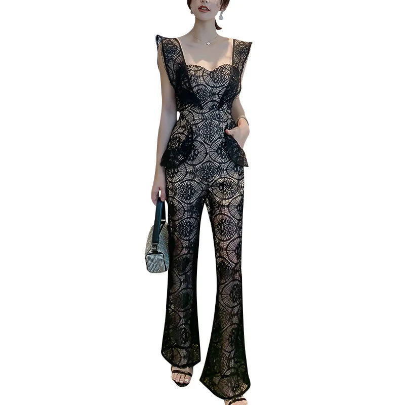 Summer 2020 new strapless high-waisted jumpsuit, sexy and attractive black lace see-through jumpsuit,street fashion women's wear
Summer 2020 new strapless high-waisted jumpsuit, sexy and attractive black lace see-through jumpsuit,street fashion women's wear