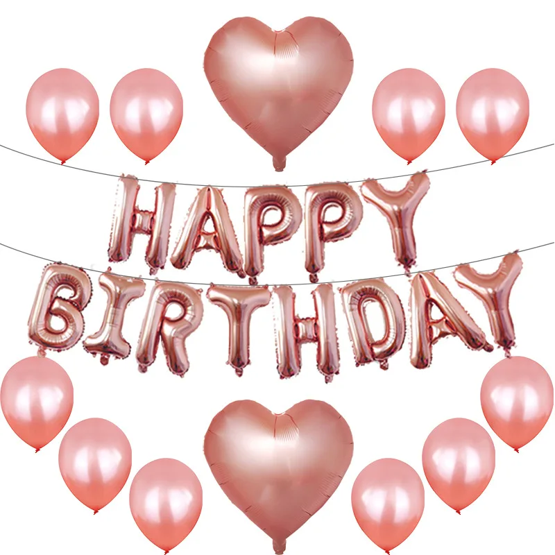 Birthday Party Latex Balloons Combination 16 Inch Happy Birthday Letter Package Rose Gold Aluminum Film Ballon Decoration Globos
Birthday Party Latex Balloons Combination 16 Inch Happy Birthday Letter Package Rose Gold Aluminum Film Ballon Decoration Globos