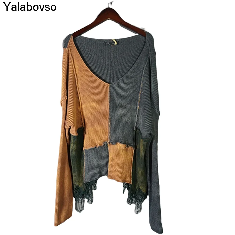 Fashion Tees Retro Gold Gray Amy Green Moto Color Matching Ladies Pullovers V-neck Knitting Shows Thin Sexy Sweateres For Women
Fashion Tees Retro Gold Gray Amy Green Moto Color Matching Ladies Pullovers V-neck Knitting Shows Thin Sexy Sweateres For Women