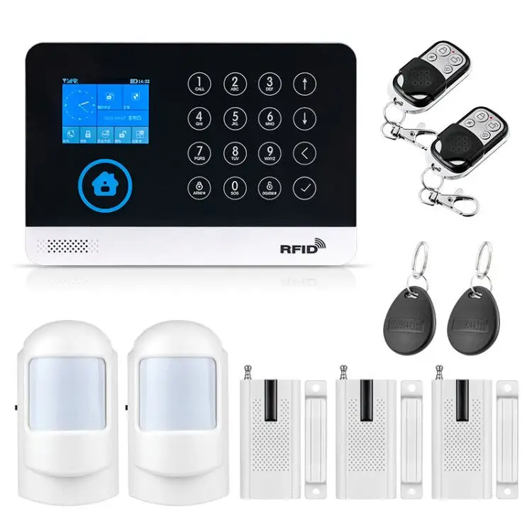 

KERUI WG11 GSM systems Security Home Solar Siren Indoor Camera WIFI Smoke Detector Gas Leak Detector Home Burglar Kit