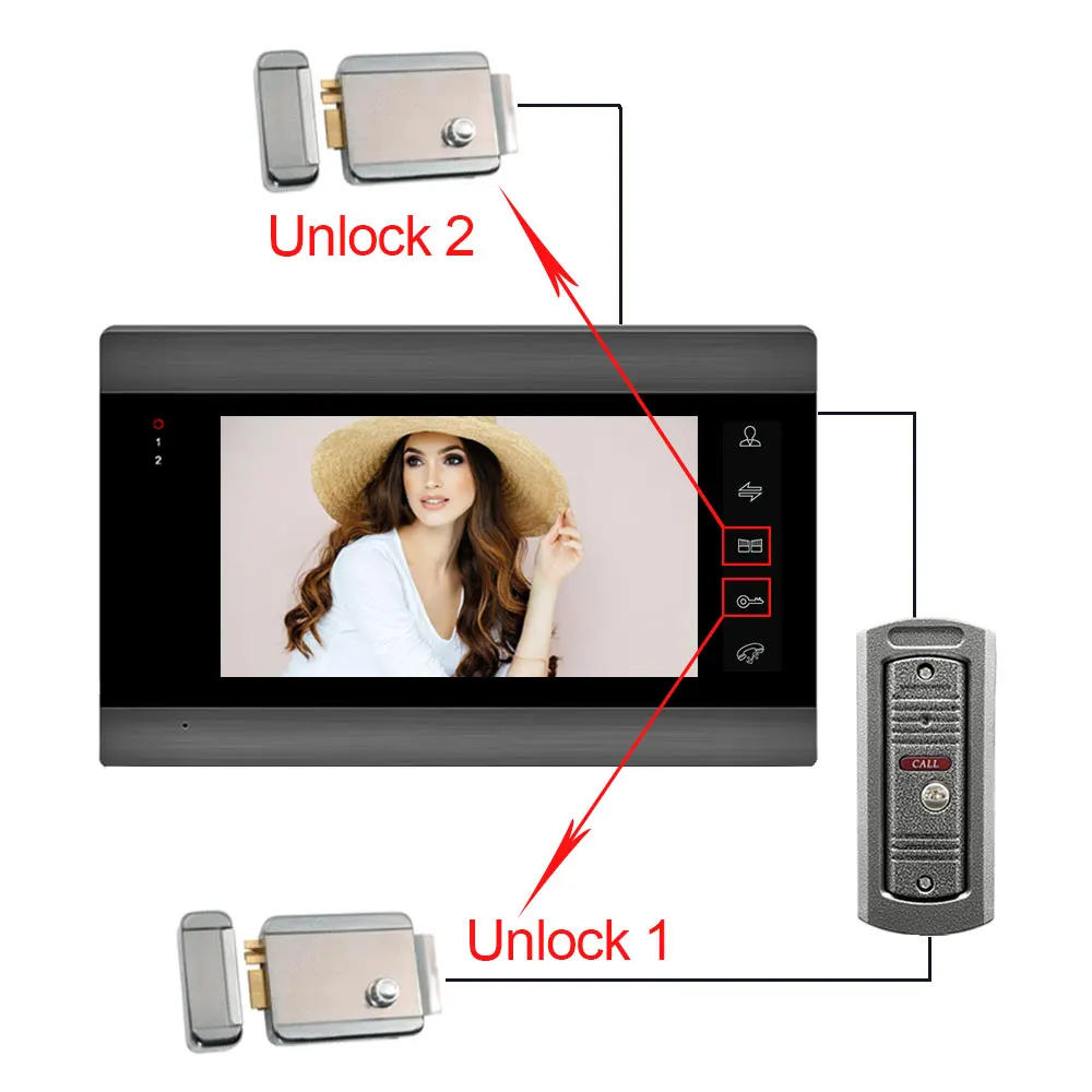 Умный IP-видеодомофон tuya с Wi-Fi и управлением через приложение 7 дюймов 1 проводной