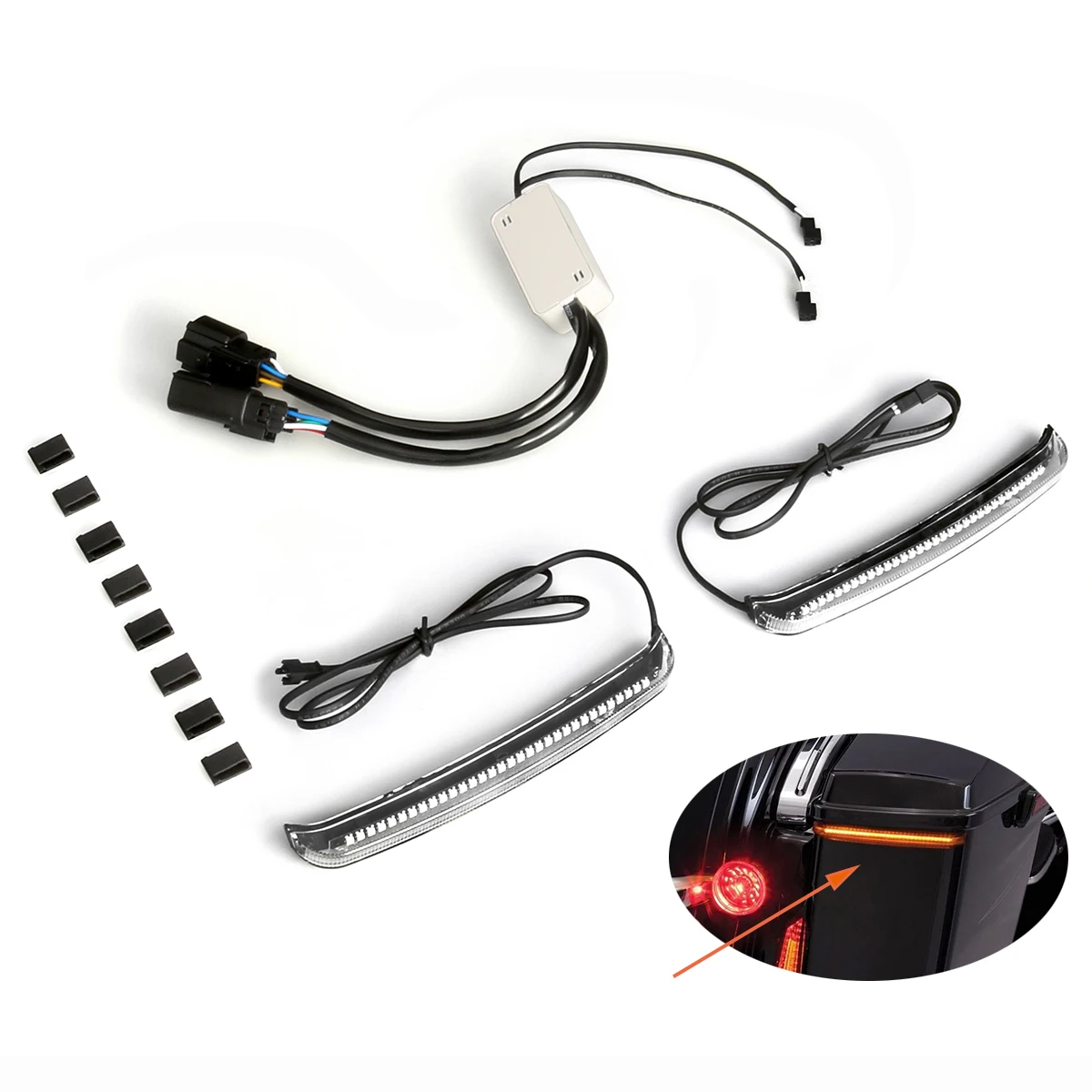 Боковой габаритный фонарь SaddleBag, задний фонарь, сигнал поворота, тормоз для Harley Touring Road King Street Electra Glide 14-up
Боковой габаритный фонарь SaddleBag, задний фонарь, сигнал поворота, тормоз для Harley Touring Road King Street Electra Glide 14-up