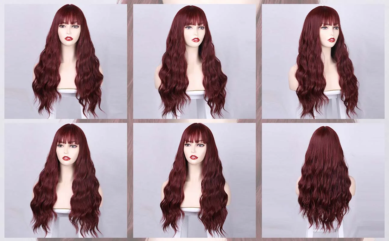ELEGANT MUESE Red Synthetic Wig Lolita Short Bob Wig With Bangs Cosplay Water Wave Synthetic Hair Wigs For Women American
ELEGANT MUESE Red Synthetic Wig Lolita Short Bob Wig With Bangs Cosplay Water Wave Synthetic Hair Wigs For Women American