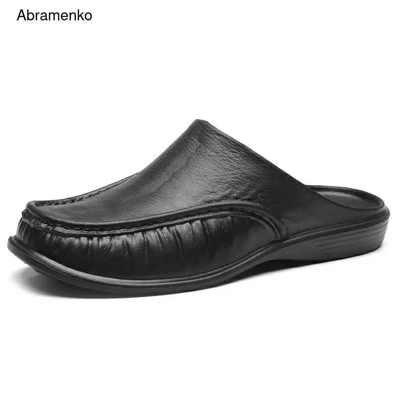 Men Loafers Slip On Casual Walking Shoes Black Designer Men Half Slippers Comfortable Soft Genuine Leather Slippers Size 47
Men Loafers Slip On Casual Walking Shoes Black Designer Men Half Slippers Comfortable Soft Genuine Leather Slippers Size 47