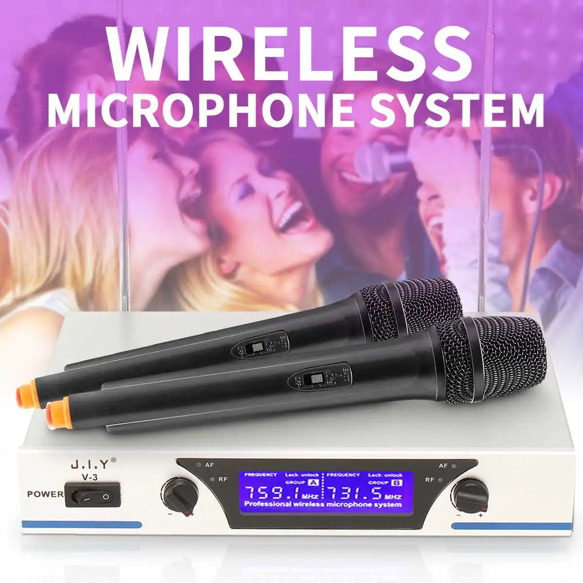 2 Handheld VHF Frequencies Dynamic Circle 2 Channels Wireless Microphone for Karaoke System Meeting KTV No Obstacle 100M Receive
2 Handheld VHF Frequencies Dynamic Circle 2 Channels Wireless Microphone for Karaoke System Meeting KTV No Obstacle 100M Receive