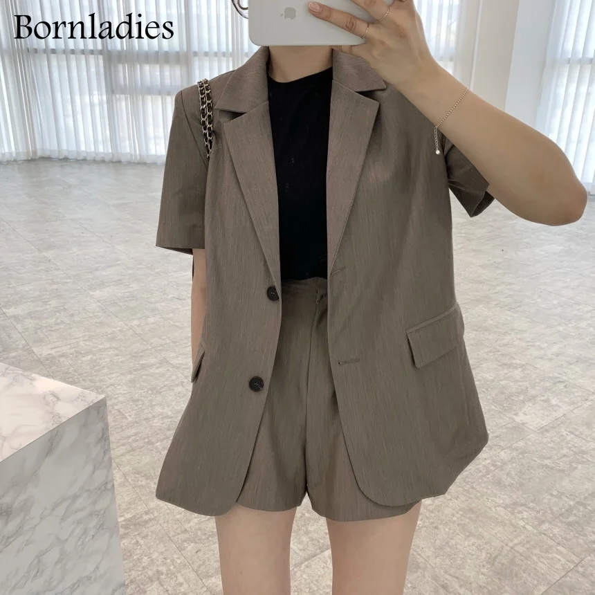 Bornladies Summer Korean Shorts Sets Office Lady 2 Piece Set Women High Waist Short Pant and Short Sleeve Blazer Suits Outfits
Bornladies Summer Korean Shorts Sets Office Lady 2 Piece Set Women High Waist Short Pant and Short Sleeve Blazer Suits Outfits