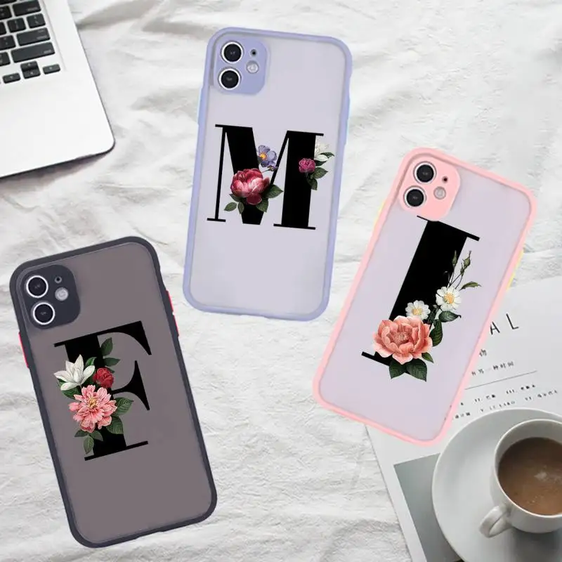 Letter Floral Fundas Phone Case For iPhone 12 11 Mini Pro XR XS Max 7 8 Plus X Matte transparent Gray Back Cover
Letter Floral Fundas Phone Case For iPhone 12 11 Mini Pro XR XS Max 7 8 Plus X Matte transparent Gray Back Cover