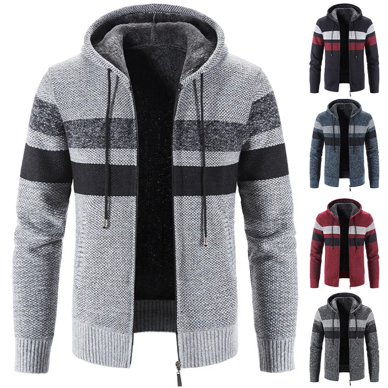 Men's Autumn And Winter Hooded Plush Thickened Sweater Cardigan Sweater Contrast Large Jacket
Men's Autumn And Winter Hooded Plush Thickened Sweater Cardigan Sweater Contrast Large Jacket