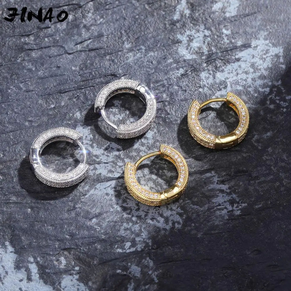 JINAO Gold/Silver Color Plated Iced Out Double row CZ Stone Stud Earring Hip Hop Rock Jewelry Earrings For Male Female Gifts
JINAO Gold/Silver Color Plated Iced Out Double row CZ Stone Stud Earring Hip Hop Rock Jewelry Earrings For Male Female Gifts