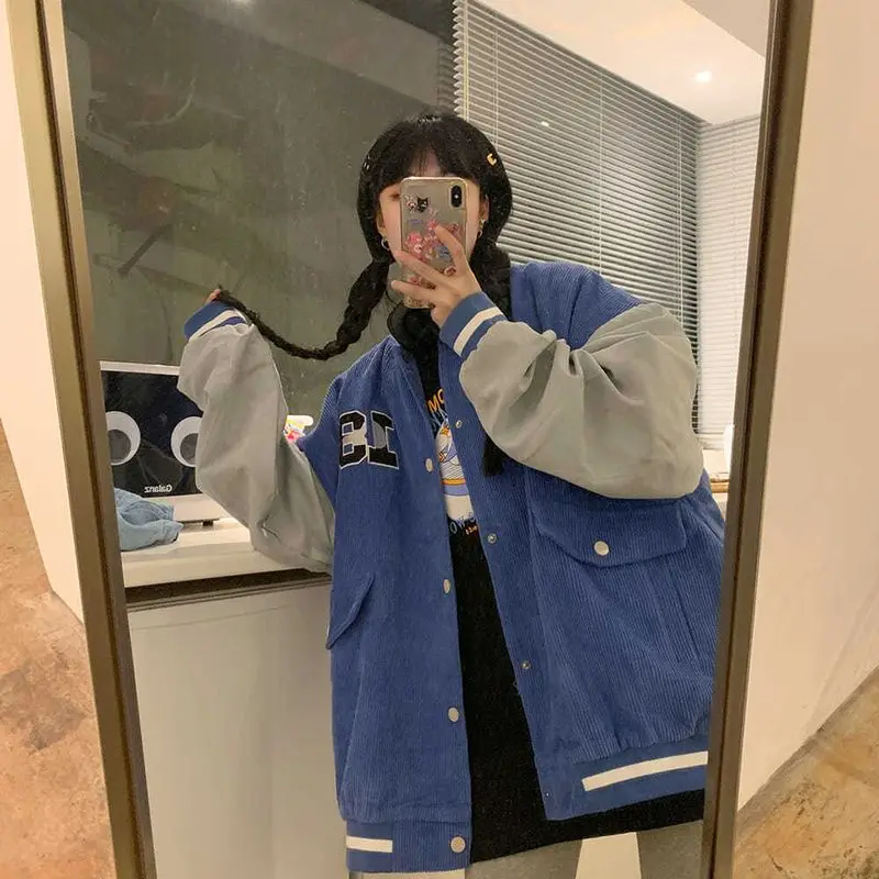 Hip Hop Baseball uniform women 2021 new spring Harajuku Korean Preppy loose contrast color stitching casual BF unisex jacket top
Hip Hop Baseball uniform women 2021 new spring Harajuku Korean Preppy loose contrast color stitching casual BF unisex jacket top