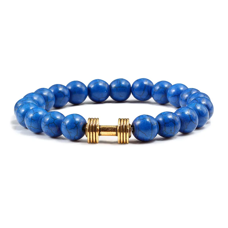 8mm Blue Green Stone Bracelet Dumbbell Bracelet Black Weathering Yoga Buddhist Bracelet Women's Leisure Sports Jewelry
8mm Blue Green Stone Bracelet Dumbbell Bracelet Black Weathering Yoga Buddhist Bracelet Women's Leisure Sports Jewelry