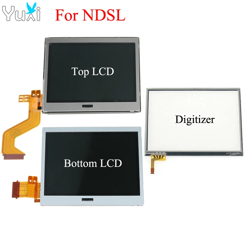 

YuXi Top Upper / Lower Bottom LCD Display Screen Touch Screen Digitizer Glass For Nintendo DS Lite DSL NDSL Game Console