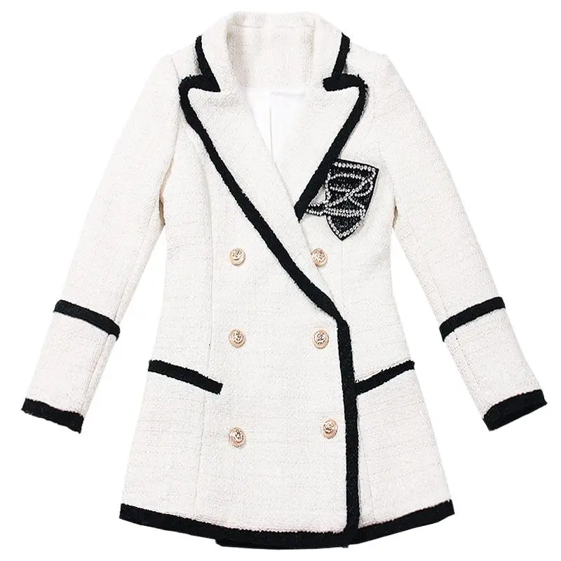Women's Long-Sleeved Tweed coats/ Diamond Set Badge Double-breasted Small Suit Jacket/Women's Clothing/Women's Coats
Women's Long-Sleeved Tweed coats/ Diamond Set Badge Double-breasted Small Suit Jacket/Women's Clothing/Women's Coats