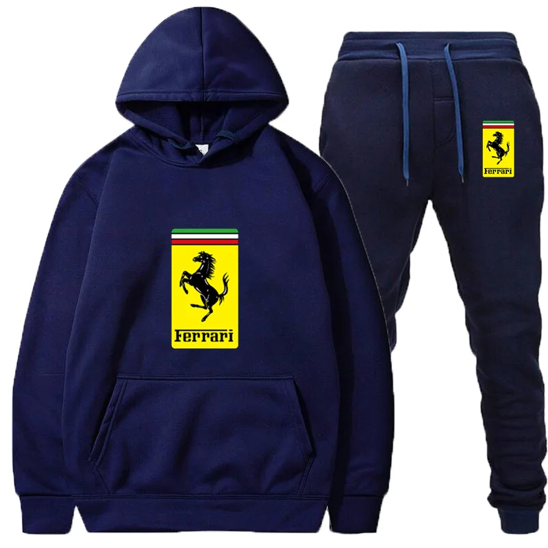 2 Pieces Sets Tracksuit Men Hooded Sweatshirt+pants Pullover Ferrari Car logo Print Hoodie Sportwear Suit Casual Men Clothes
2 Pieces Sets Tracksuit Men Hooded Sweatshirt+pants Pullover Ferrari Car logo Print Hoodie Sportwear Suit Casual Men Clothes