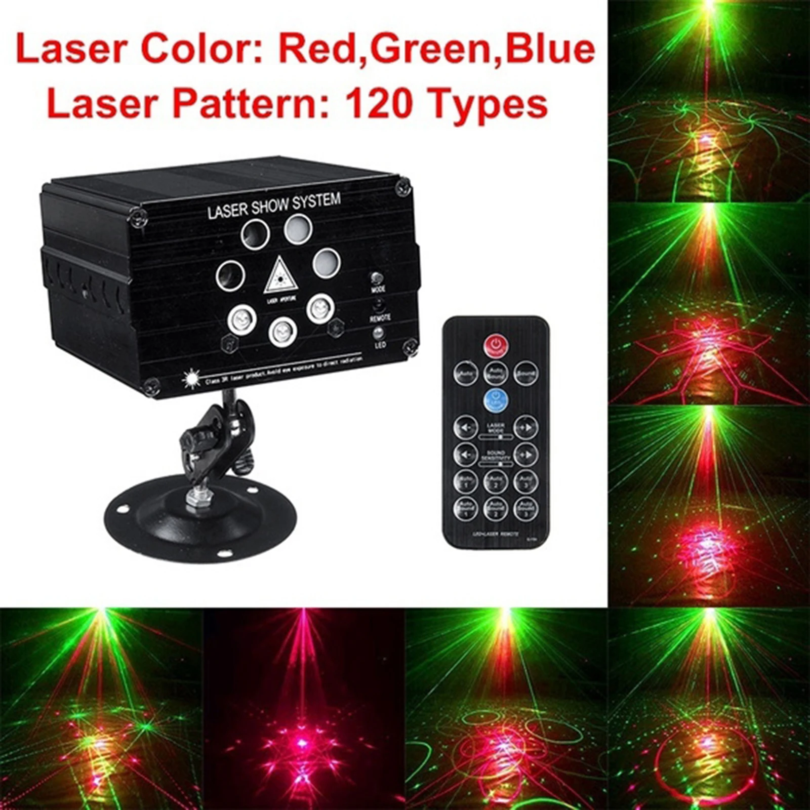Disco Light Stage Projector Lighting 120 patterns RGB for Home Parties 
Disco Light Stage Projector Lighting 120 patterns RGB for Home Parties