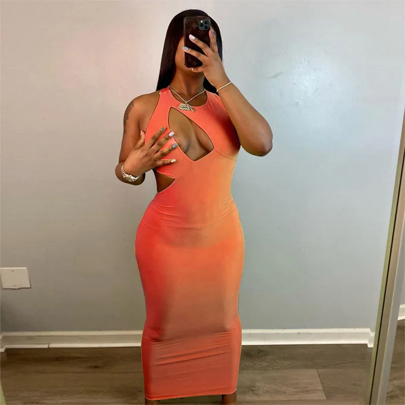 Summer Elegant Hollow Out Design Bodycon Dress Women Sexy O-Neck Sleeveless Mini Party Dress Fashion Solid Lady Slim Dresses
Summer Elegant Hollow Out Design Bodycon Dress Women Sexy O-Neck Sleeveless Mini Party Dress Fashion Solid Lady Slim Dresses