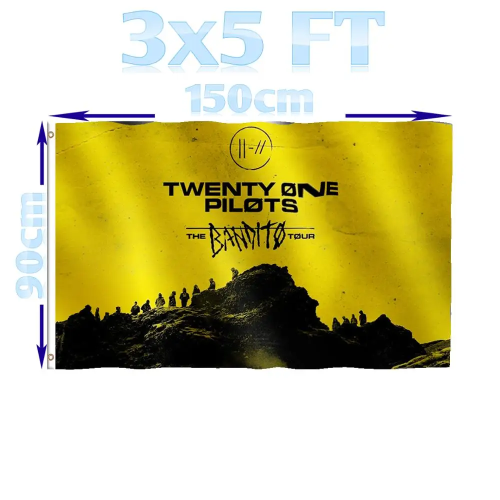 

3x5 Ft Twenty One Pilots The BANDITO Tour People Stand Mountain Post Flag Single Layer 100D Polyester