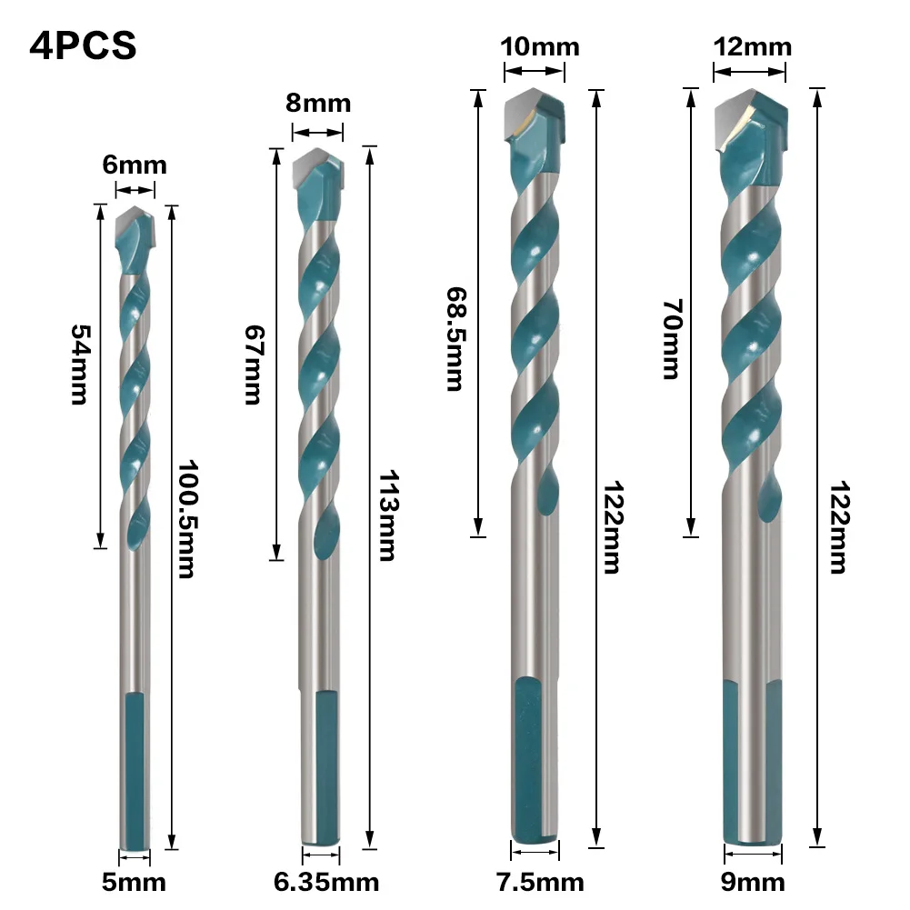 4/5pcs Drill Bits 6mm/8mm/10mm/12mm Multifunctional Ceramic Glass Hole Working Set Hot
4/5pcs Drill Bits 6mm/8mm/10mm/12mm Multifunctional Ceramic Glass Hole Working Set Hot