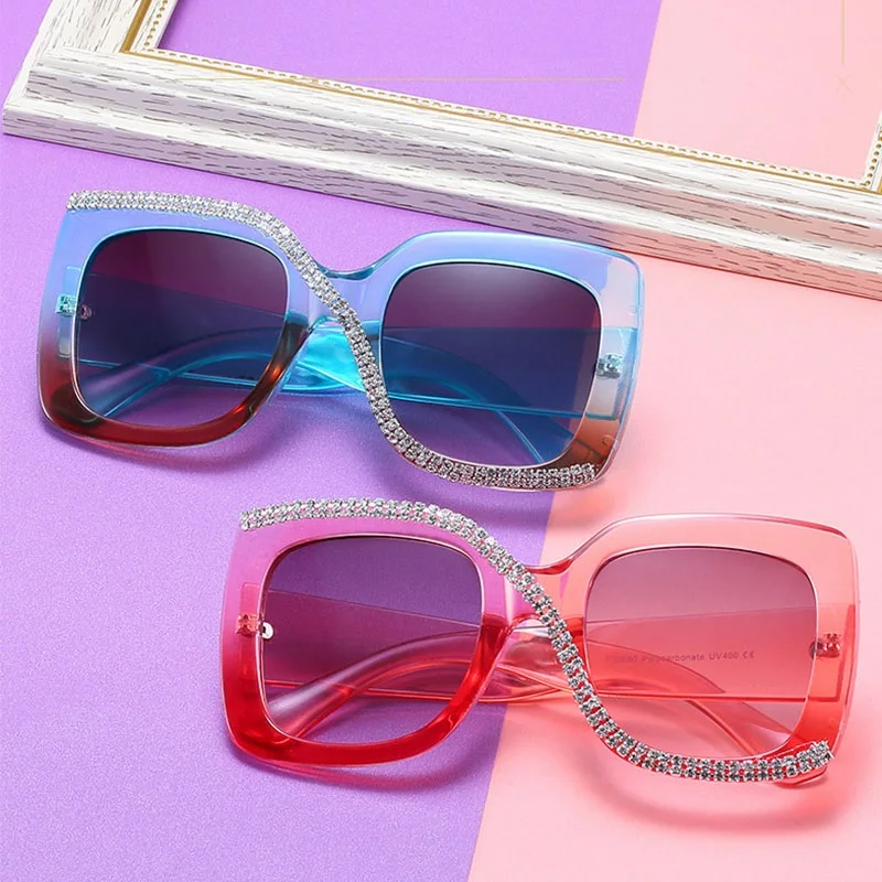 Decoration Rhinestone Sunglasses Women Retro Brand Designer Square Sun Glasses Female Shiny Crystal Shade Eyewear Glasses UV400 
Decoration Rhinestone Sunglasses Women Retro Brand Designer Square Sun Glasses Female Shiny Crystal Shade Eyewear Glasses UV400