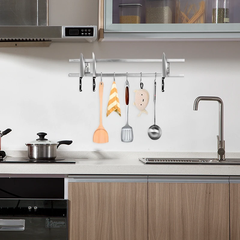 Hot Sale Wall Mount Magnetic Knife Storage Holder Rack Strip Utensil Kitchen Tool with 6 Removable Hooks Quality 2021
Hot Sale Wall Mount Magnetic Knife Storage Holder Rack Strip Utensil Kitchen Tool with 6 Removable Hooks Quality 2021