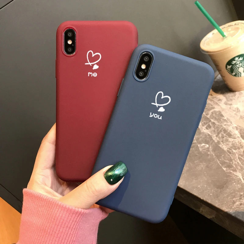 Чехол для телефона You Me Love Heart Couples iPhone 11 Pro Max X Xs Xr 7 7plus 8 8plus 6 s мягкий силиконовый