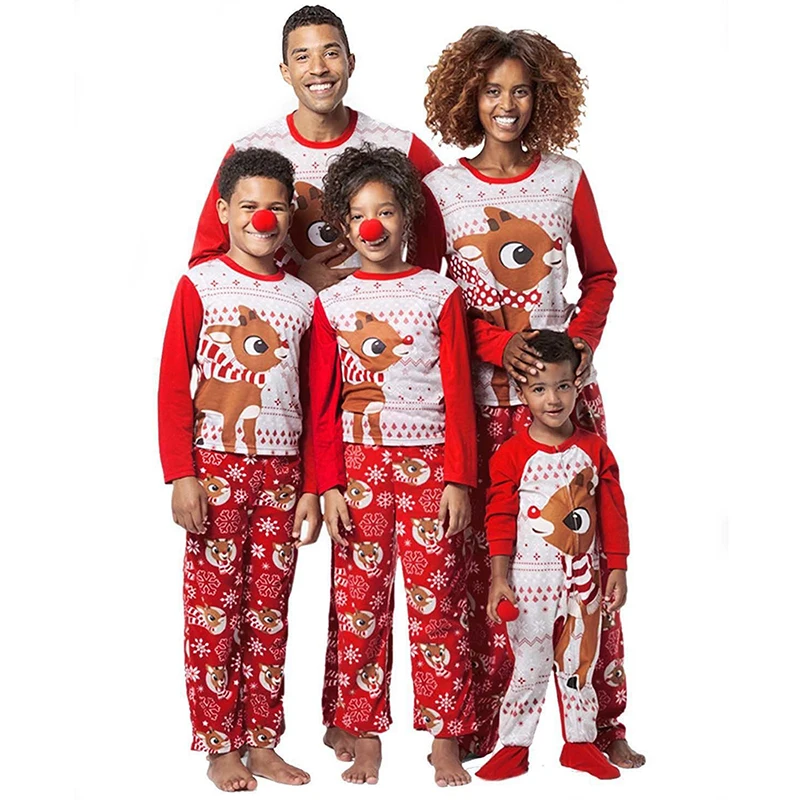 Фото Xmas лося одинаковых рождественских пижам для детей и родителей - купить