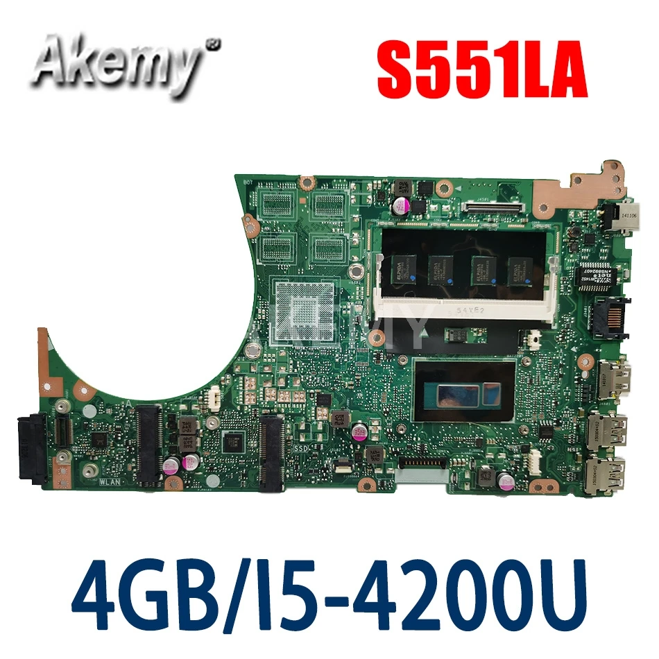 ERILLES S551LA For ASUS S551LB S551LN Vivobook Laptop motherboard I5-4200U 4G RAM REV2.2 Test motherboard work 100%
ERILLES S551LA For ASUS S551LB S551LN Vivobook Laptop motherboard I5-4200U 4G RAM REV2.2 Test motherboard work 100%
