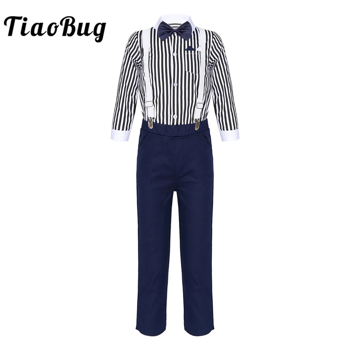 4Pcs Kids Boys Clothes Sets Flower Boys Suit Children Gentleman Outfit Long Sleeve Stripe Shirt Pants Performance Cosutmes
4Pcs Kids Boys Clothes Sets Flower Boys Suit Children Gentleman Outfit Long Sleeve Stripe Shirt Pants Performance Cosutmes