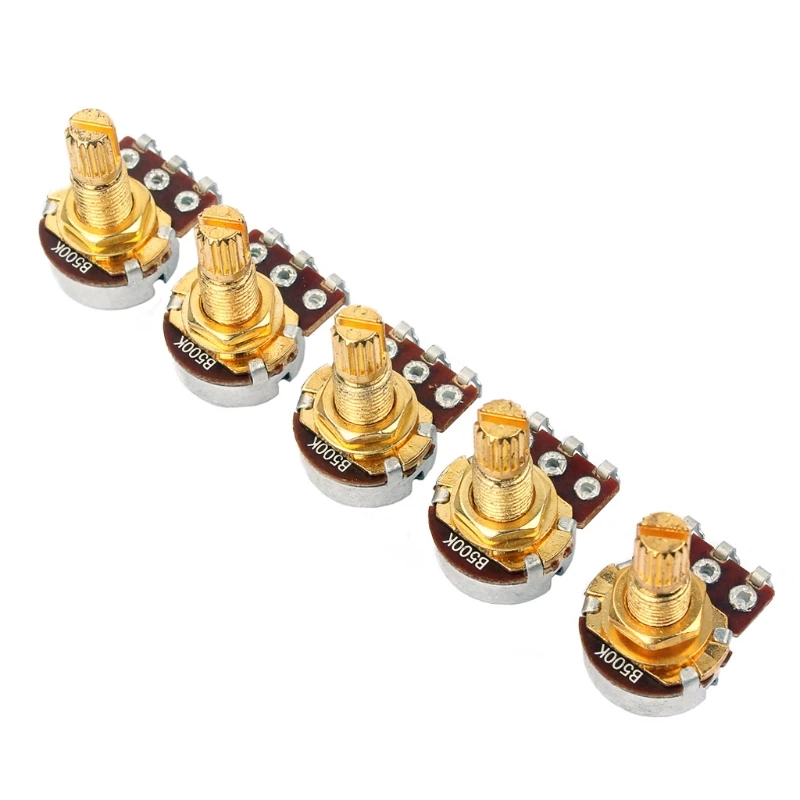 5Pcs B500k Potentiometer Splined Pot Electric Guitar Bass Effect Amp Tone Volume Parts
5Pcs B500k Potentiometer Splined Pot Electric Guitar Bass Effect Amp Tone Volume Parts