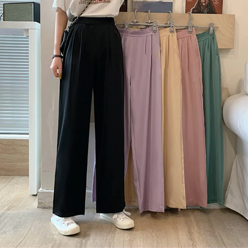 Plus Size 2021 New Summer Purple Women's Wide Leg Pants High Waist Elegant Long Drape Pants Work Casual Loose Trousers Female
Plus Size 2021 New Summer Purple Women's Wide Leg Pants High Waist Elegant Long Drape Pants Work Casual Loose Trousers Female