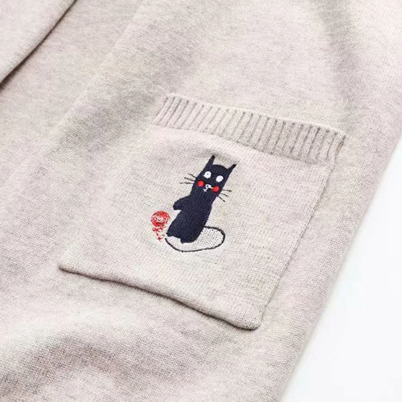 Spring Mid Long Sweater Female Cardigan 2020 Japanese New Cartoon Cat Embroidery Women's Cardigan Jacket Harajuku Knit Coat New
Spring Mid Long Sweater Female Cardigan 2020 Japanese New Cartoon Cat Embroidery Women's Cardigan Jacket Harajuku Knit Coat New