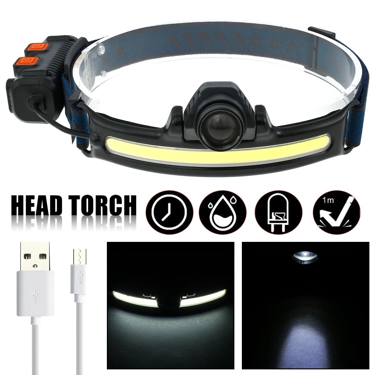Zoomable Headlamp Built-in Battery Camping Powerful LED Headlamp COB USB Rechargeable Headlight Waterproof Head Torch Head Lamp
Zoomable Headlamp Built-in Battery Camping Powerful LED Headlamp COB USB Rechargeable Headlight Waterproof Head Torch Head Lamp
