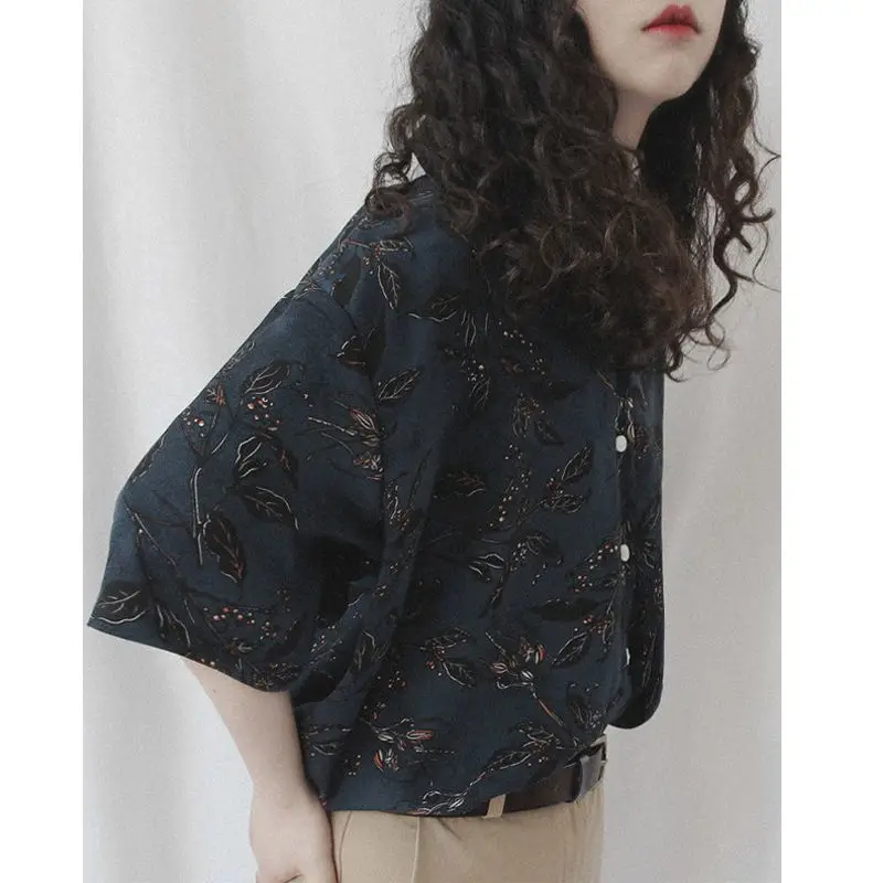 HOUZHOU в винтажном стиле Харадзюку женская рубашка с короткими рукавами уличном