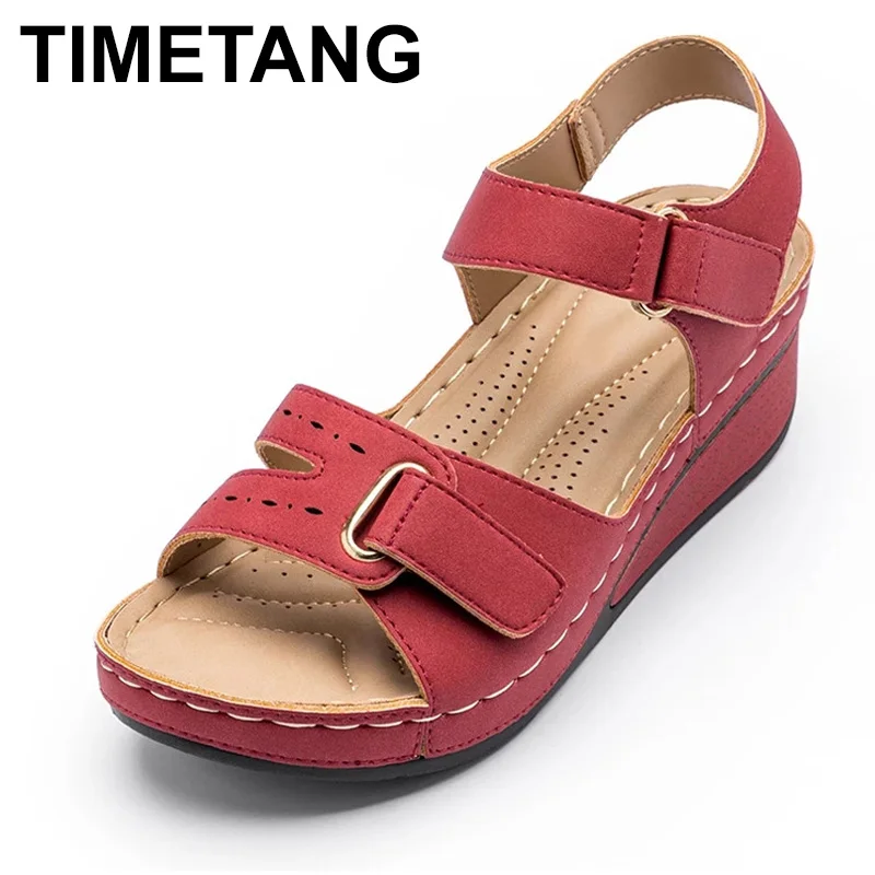 TIMETANG Women's Retro Sandals Wedge Summer Hook&loop Ladies Flats Sewing Platform Female Open Toe Sandals Plus Size Woman Shoes
TIMETANG Women's Retro Sandals Wedge Summer Hook&loop Ladies Flats Sewing Platform Female Open Toe Sandals Plus Size Woman Shoes