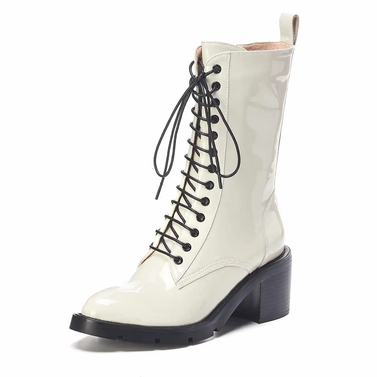 Lenkisen genuine leather British school lace up round toe high heels winter warm solid gentlewomen fashion mid-calf boots L6f1
Lenkisen genuine leather British school lace up round toe high heels winter warm solid gentlewomen fashion mid-calf boots L6f1