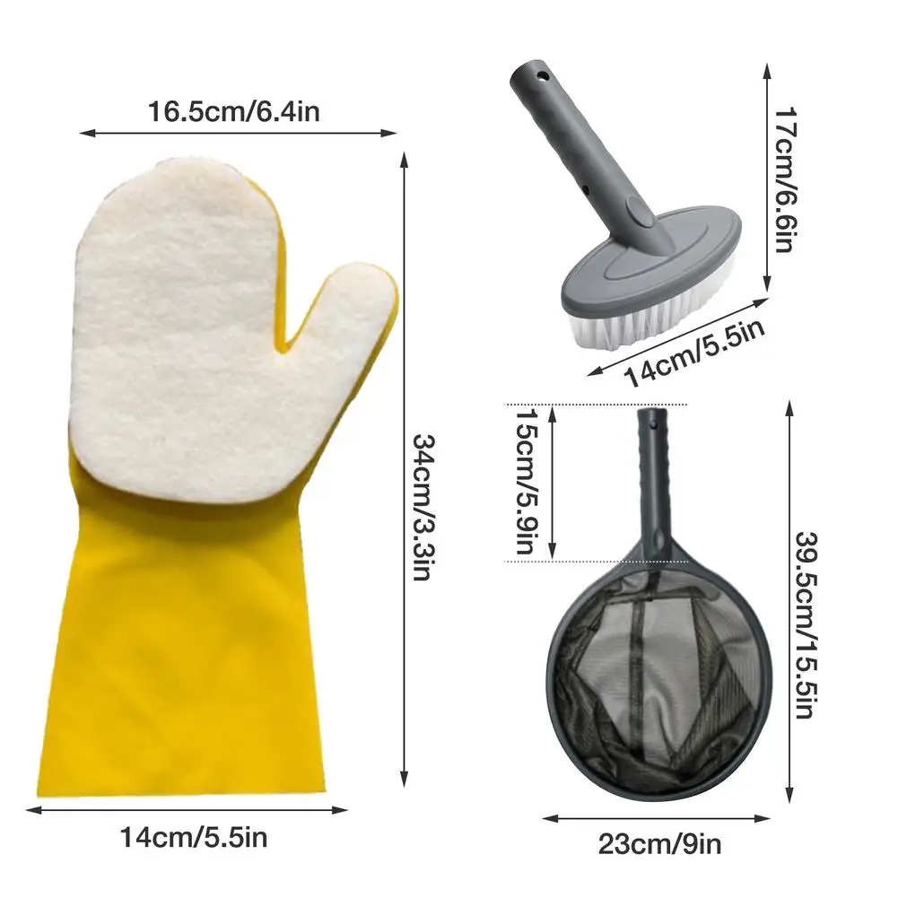 Pool Cleaning Kit 3PCS Hot Tub Accessories Spa Maintenance Kit With Pool Skimmer Net Scrub Brush And Sponge Glove Pool Accessory
Pool Cleaning Kit 3PCS Hot Tub Accessories Spa Maintenance Kit With Pool Skimmer Net Scrub Brush And Sponge Glove Pool Accessory