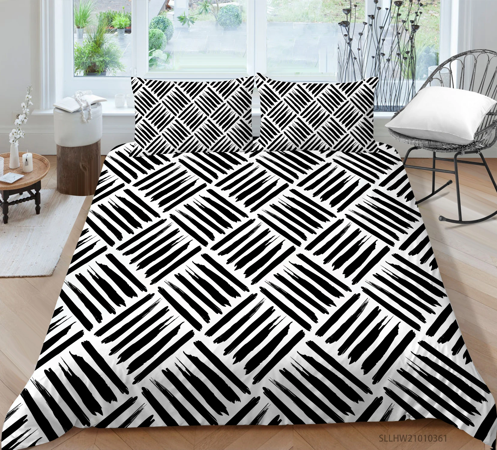 Комплект постельного белья с черными полосками и 3D-принтом, пододеяльник с наволочками, одинарный, двойной, Королевский, Кинг, 2/3 шт., домашни... 
Комплект постельного белья с черными полосками и 3D-принтом, пододеяльник с наволочками, одинарный, двойной, Королевский, Кинг, 2/3 шт., домашни...