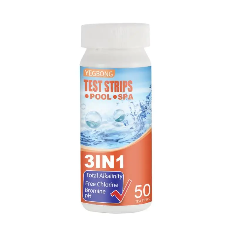 50pcs Pool Alkalinity Hardness Test Strip 3 in 1 Garden Hot Tubs Bathtub Water Quality Test Paper Residual Chlorine PH Bottle
50pcs Pool Alkalinity Hardness Test Strip 3 in 1 Garden Hot Tubs Bathtub Water Quality Test Paper Residual Chlorine PH Bottle