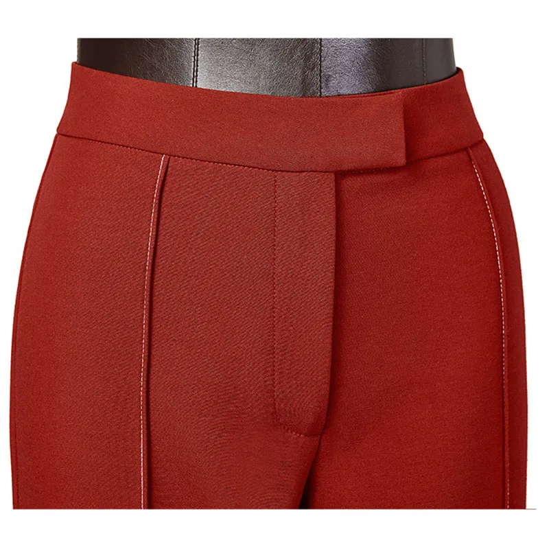 HARLEYFASHION Simple Style Unique Design Elegant 2 Piece Set Female Pants Suit Red Slim Blazer Coat With Long Pants
HARLEYFASHION Simple Style Unique Design Elegant 2 Piece Set Female Pants Suit Red Slim Blazer Coat With Long Pants