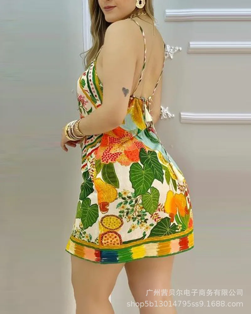 Wepbel Printed Backless Dress Floral Printing Sexy Homewear Summer Dresses Women Sleeveless Slim Fits Club Party Backless Dress
Wepbel Printed Backless Dress Floral Printing Sexy Homewear Summer Dresses Women Sleeveless Slim Fits Club Party Backless Dress