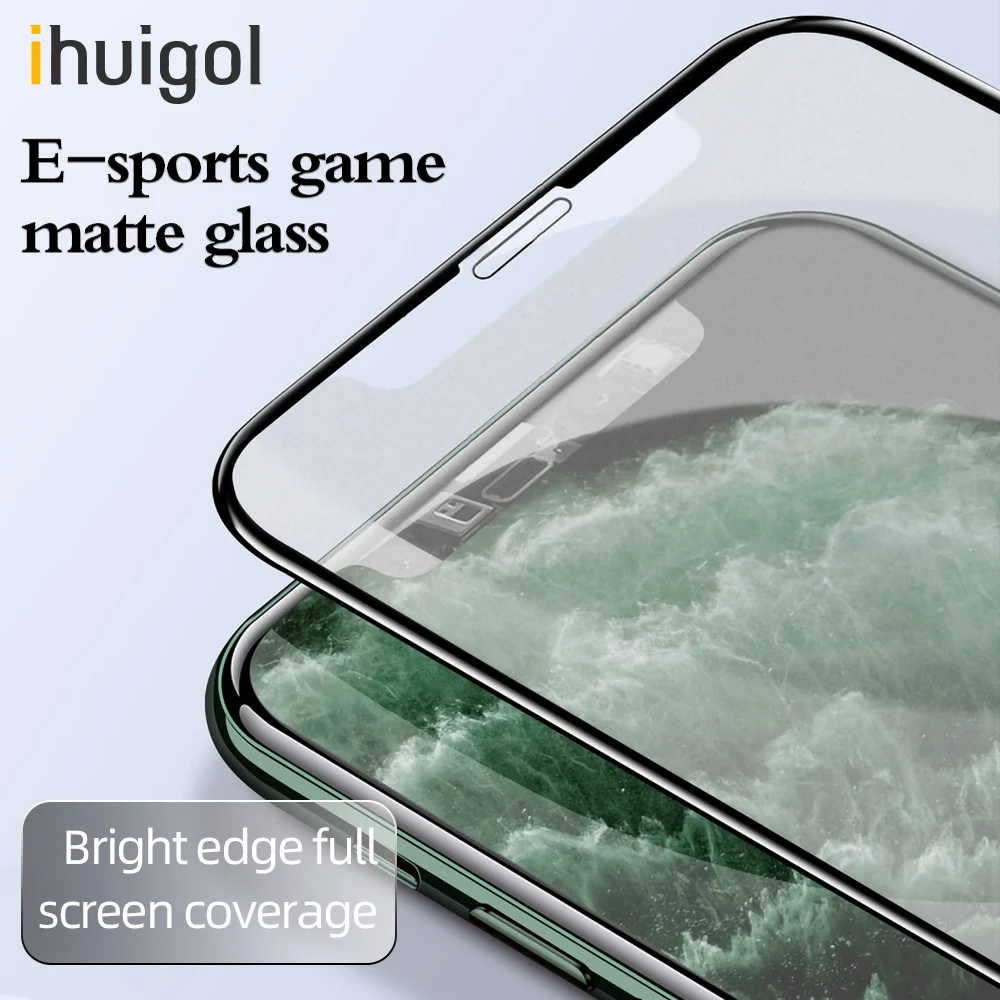 

Матовое закаленное стекло ihuigol 9H, полное покрытие, Защита экрана для iPhone 12 Pro Max Mini, защитная пленка против отпечатков пальцев